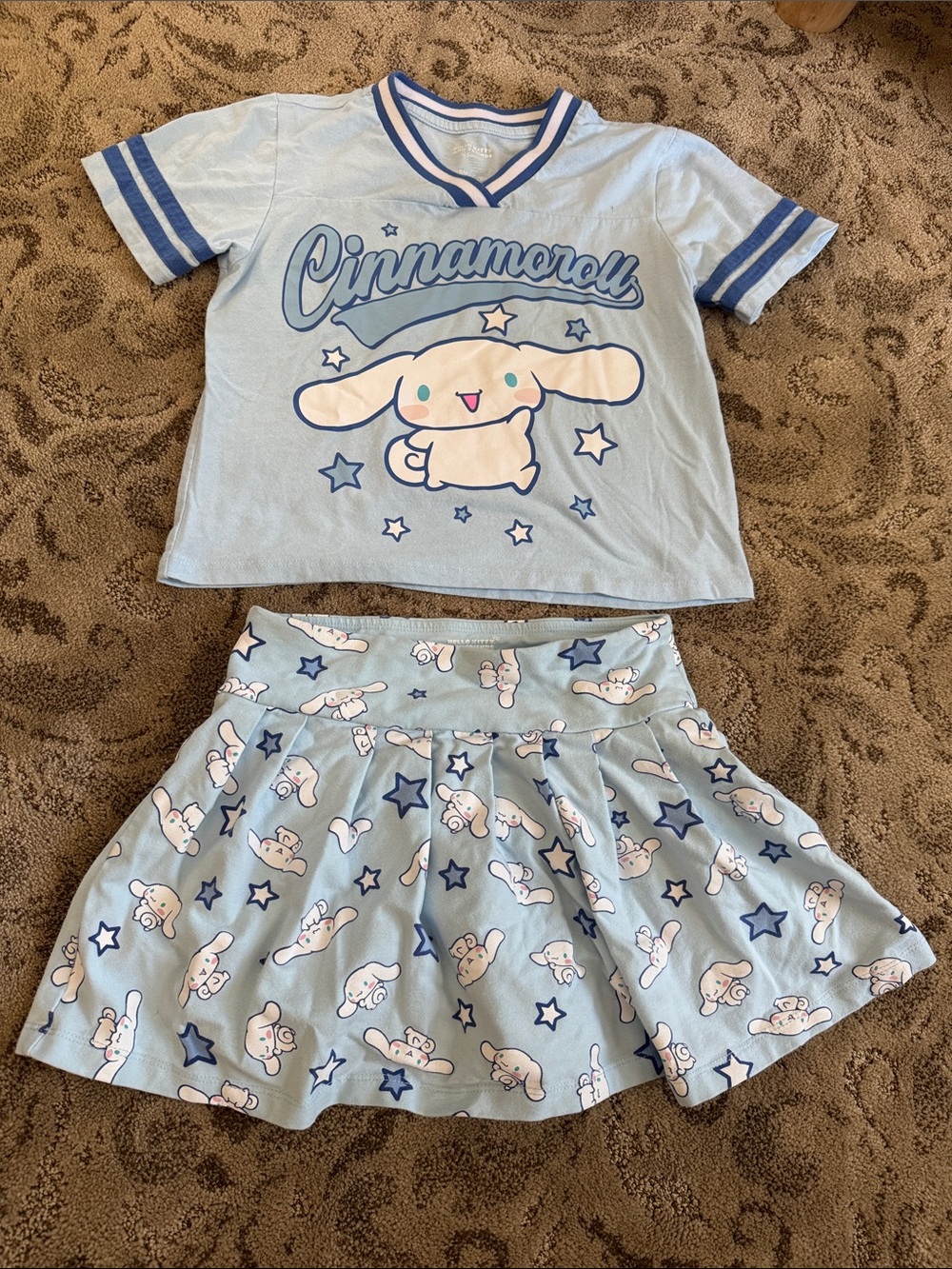 Cinnamoroll Light Blue Kids Top & Skirt Set